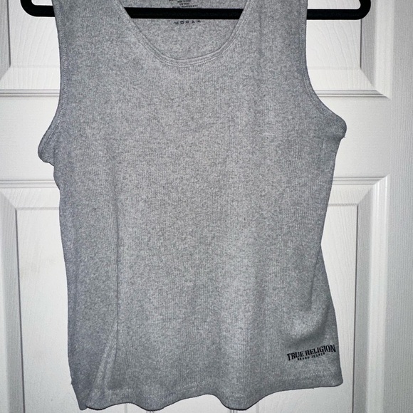 True Religion Men's Grey Ribbed Tank - Size L - Picture 4 of 8